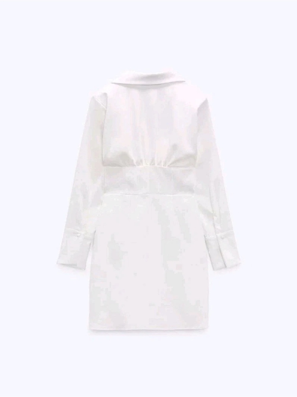 ZARA Oyster White Ruched Corset Long Sleeve Dress - Picture 11 of 11